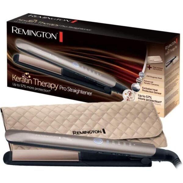 Remington S8590 Keratin Therapy Pro Hair Straightener – 230°C Ceramic Straightener with Keratin Infused Plates & Heat Protection Sensor - Image 4