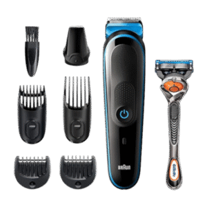 Braun MGK5245 7 in 1 Hair Clipper, Beard and Face Trimmer, Black/Blue