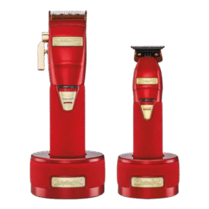 BaByliss Pro LimitedFX Boost+ Collection Clipper, Trimmer & Charging Base Set Red - FXHOLPKCTB-R