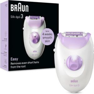 Braun Silk‑épil 3 SE3000 – Corded Epilator with 20 Tweezers, SmartLight & 2 Speeds
