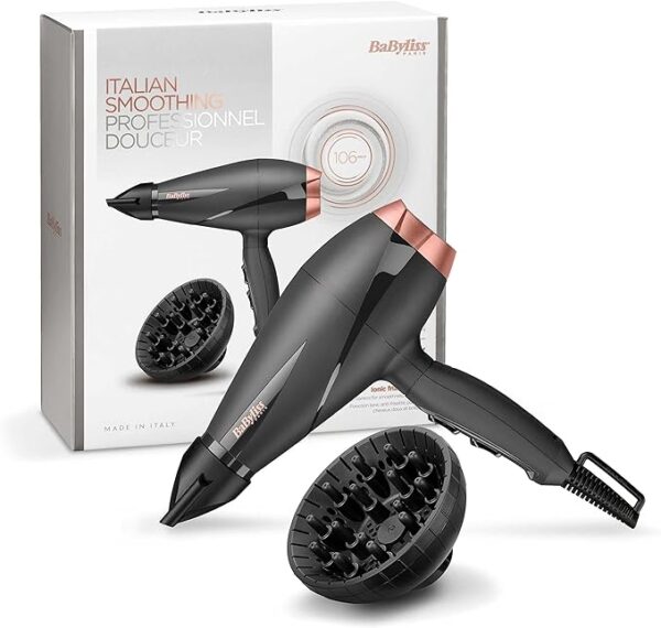BaByliss 6709DE Hair Dryer – 2100W Professional AC Motor with Ionic Frizz Control
