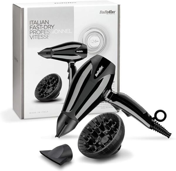 BaByliss 6715DE Hair Dryer – 2400W Professional AC Motor Dryer with Ionic Frizz Control