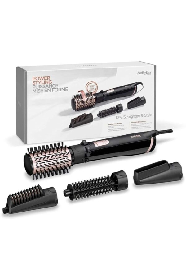 BaByliss AS964 Air Styler – 1000W 4-in-1 Rotating Hot Air Brush with Ionic Frizz Control