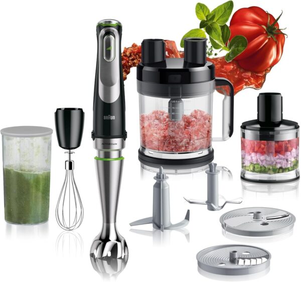Braun MultiQuick 9 MQ9185XLI – 1200W Hand Blender Kit with 3 Speeds, ActiveBlade & XL Accessories