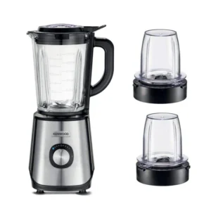 Kenwood BLM45.720SS 1000W Glass Blender with Grinder & Chopper Mills, Ice‑Crush Function – 2.0 L Jug