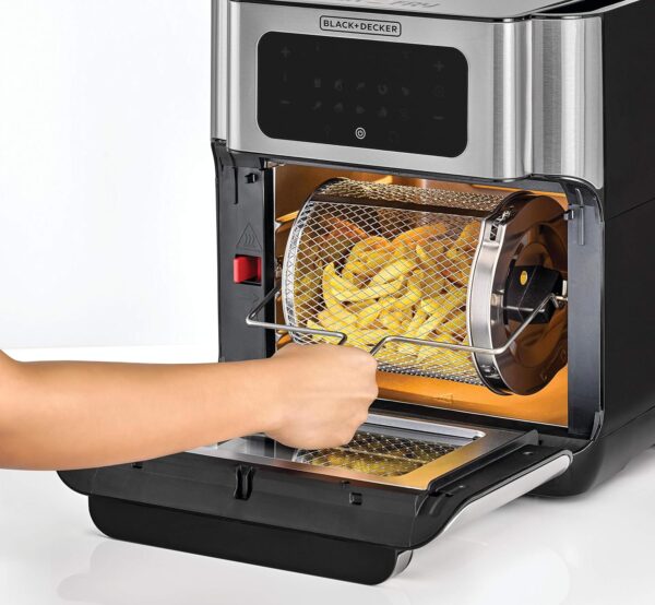 Black+Decker XL 12-Liter Air Fryer Oven AOF100-B5 – Touch LED + Rotisserie & Accessories - Image 3