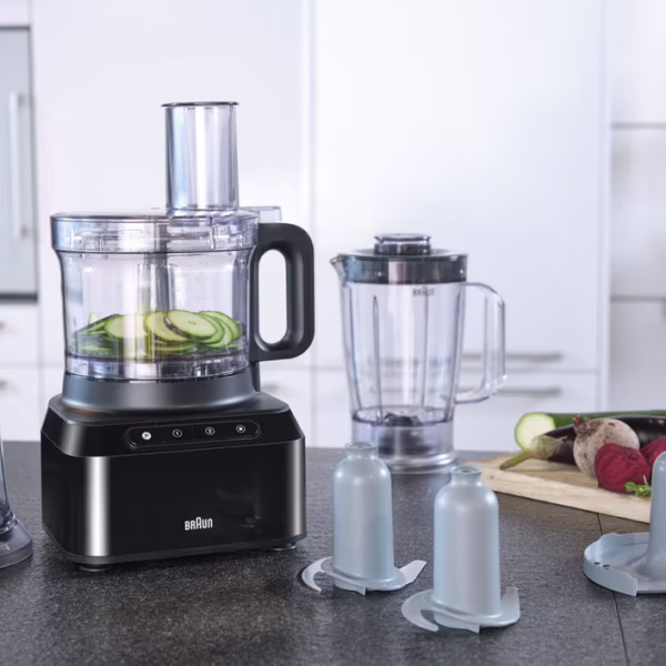 Braun PureEase FP3132 Food Processor – 800 W, 2.1 L Bowl + 1.2 L Blender, 2 Speeds + Pulse (Black) - Image 3