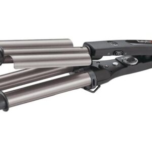 BaBylissPRO BAB2269TTE Triple Barrel Waver – 19/22/19mm Professional Hair Waver with Titanium-Tourmaline Technology
