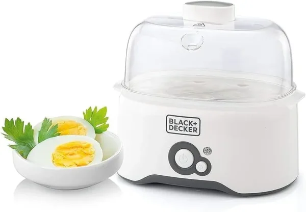 Black+Decker EG200-B5 Egg Cooker – 7-Egg Capacity, Poaching Pans, Dry Boil Protection
