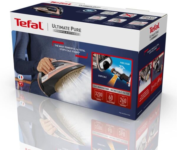 Tefal FV9845 Ultimate Pure Steam Iron – 3100W, 60 g/min Continuous Steam & 260 g Boost - Image 4
