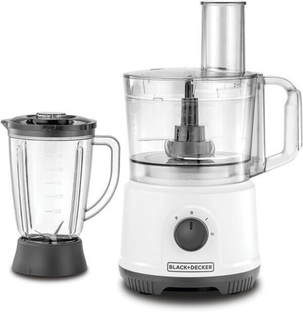 Black+Decker FX822-B5 800W Multifunction 5-in-1 Food Processor – 2L Bowl, 1.5L Blender, 24 Functions, White - Image 2
