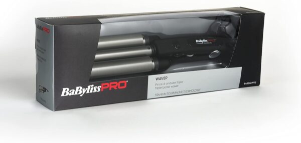 BaBylissPRO BAB2269TTE Triple Barrel Waver – 19/22/19mm Professional Hair Waver with Titanium-Tourmaline Technology - Image 3