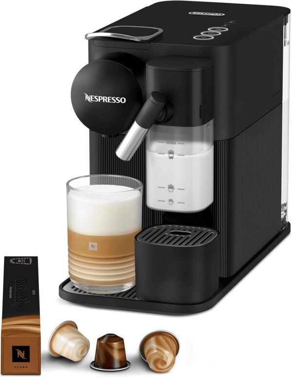 DeLonghi Lattissima One EN510.B – Nespresso Capsule Machine with One‑Touch Milk Recipes (Black)