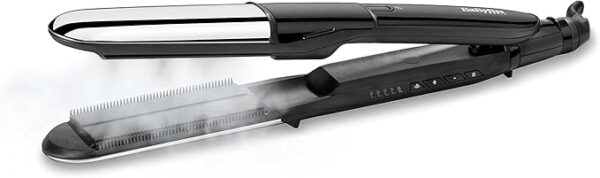 BaByliss ST496SDE Steam Hair Straightener – Wide Diamond Ceramic Plates with Steam for Thick, Curly & Frizzy Hair