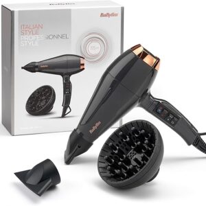 BaByliss 6719DE Italian Air Pro 2200 W Hair Dryer – Ionic, AC Motor, Diffuser & Cool Shot