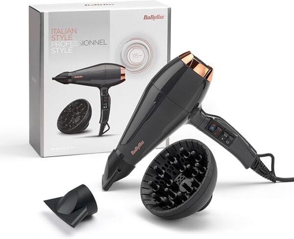 BaByliss 6719DE Italian Air Pro 2200 W Hair Dryer – Ionic, AC Motor, Diffuser & Cool Shot