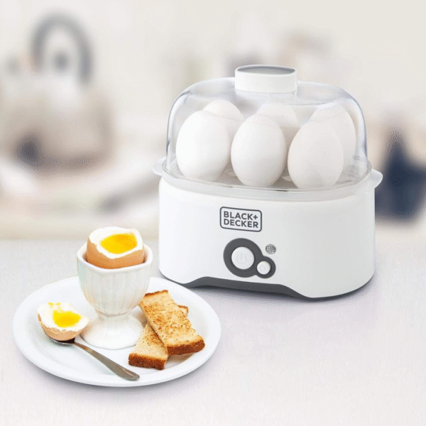 Black+Decker EG200-B5 Egg Cooker – 7-Egg Capacity, Poaching Pans, Dry Boil Protection - Image 4