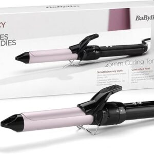 BaByliss C325E Sublim’ Touch Pro 25 mm Curling Iron – 10 Heat Levels, Ceramic Barrel, 180 °C Salon Performance
