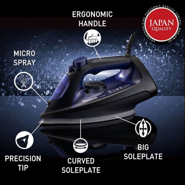 Panasonic NI-JU700CNTV Steam Iron – 2400W • Advanced Ceramic Soleplate • Powerful Steam & Vertical Function - Image 3