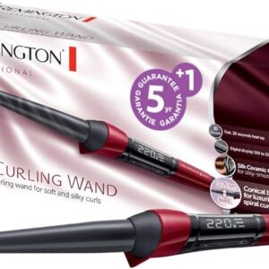 Remington Silk Curling Wand CI96W1 – 13–25 mm Conical Barrel, Digital Temp Control