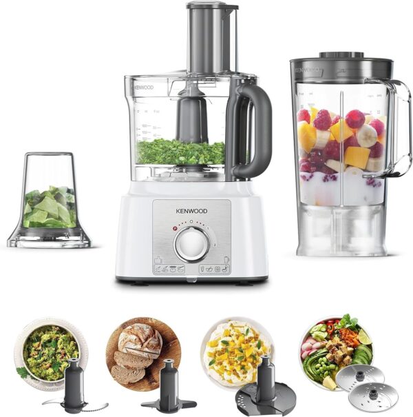 Kenwood FDP65.400WH MultiPro Express 1000W Food Processor – 3L Bowl + Blender & 7 Tools - Image 3