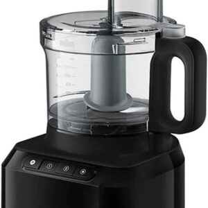 Braun PureEase FP3132 Food Processor – 800 W, 2.1 L Bowl + 1.2 L Blender, 2 Speeds + Pulse (Black)
