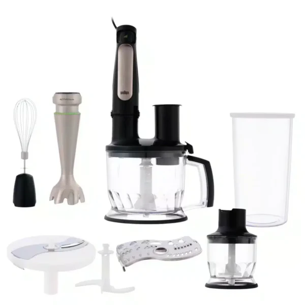 Braun MultiQuick 7 MQ7085 Hand Blender – 1000 W ActiveBlade Bundle with Food Processor, Beaker & Attachments
