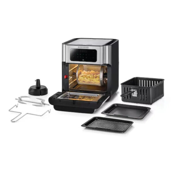 Black+Decker XL 12-Liter Air Fryer Oven AOF100-B5 – Touch LED + Rotisserie & Accessories - Image 2