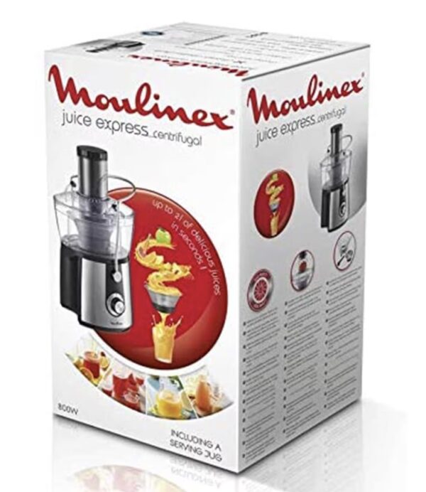 Moulinex JU550D27 Vitae Juicer – 800W • Stainless Steel • Large Feeding Tube - Image 3