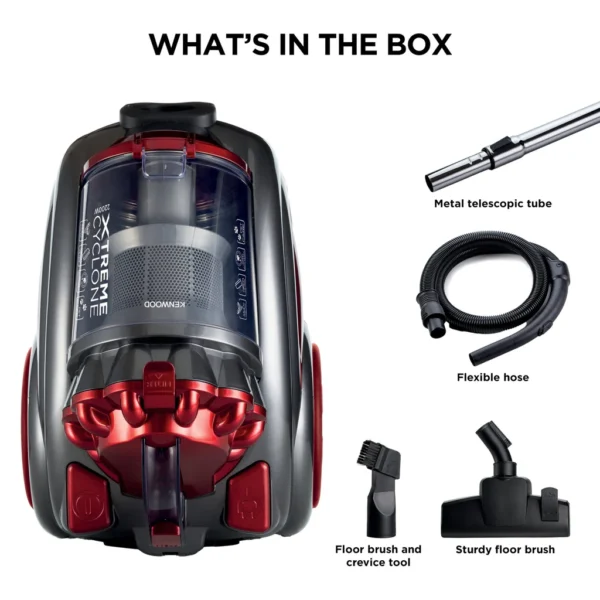 Kenwood VBP80 Extreme Cyclone Bagless Vacuum Cleaner – 2200W, 3.5L Tank, HEPA Filtration - Image 2