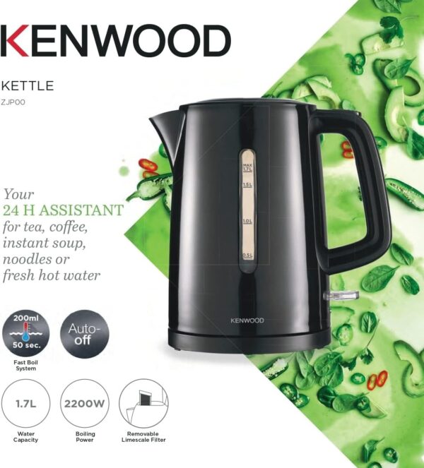 Kenwood ZJP00.000BK 2200W 1.7 L Cordless Electric Kettle – Rapid Boil & Auto-Switch Off - Image 4