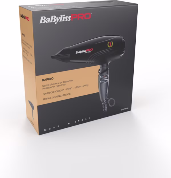 BaBylissPRO BAB7000IE Rapido Hair Dryer – Ultra-Light 2200W Professional Dryer with Ferrari-Designed Motor - Image 3
