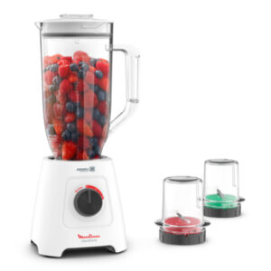 Moulinex LM458127 Perfect Mix+ Blender – 2L Glass Jug • 600W • 3 Speeds + Pulse