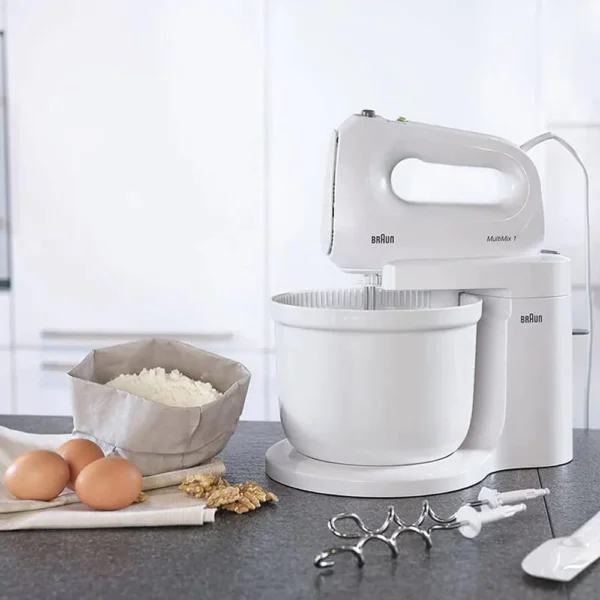 Braun MultiMix HM1070 – 2‑in‑1 Hand & Stand Mixer, 400W, 4 Speeds + Turbo, 3‑L Bowl - Image 2