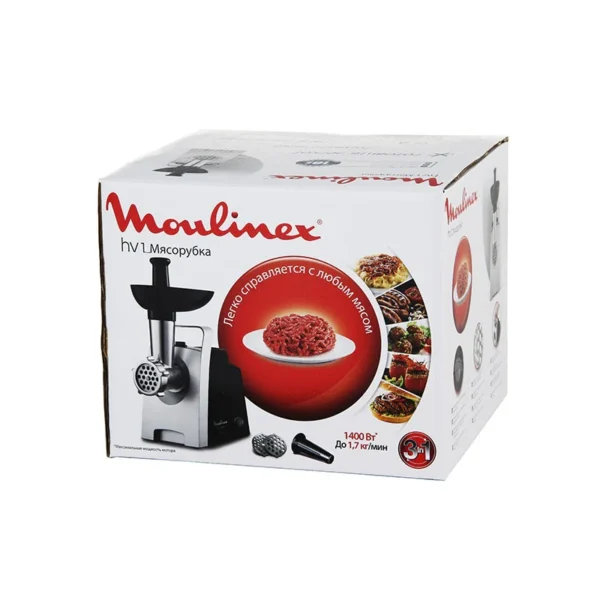 Moulinex ME106832 Meat Mincer – 1400W • 1.9 kg/min • 3 Grids + Sausage Attachment - Image 3