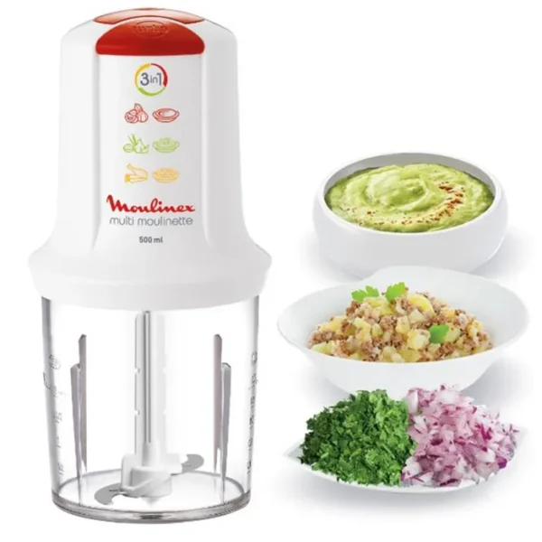 Moulinex AT711131 Multi Moulinette 400 W Mini Chopper – 0.5 L • 2 Speeds + Pulse • Stainless Steel Blade - Image 2