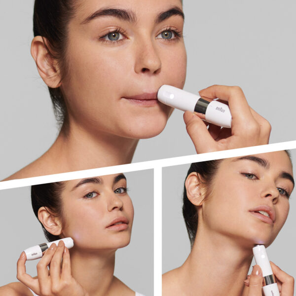 Braun FS1000 Face Mini Hair Remover – SmartLight Mini Facial Hair Removal Device, White - Image 4