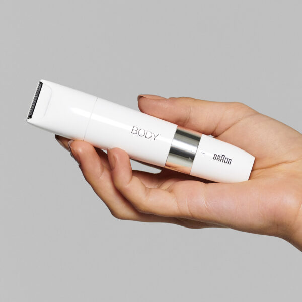 Braun BS1000 Body Mini Trimmer – Wet & Dry, Portable Body Hair Removal with Trimming Comb (White) - Image 2